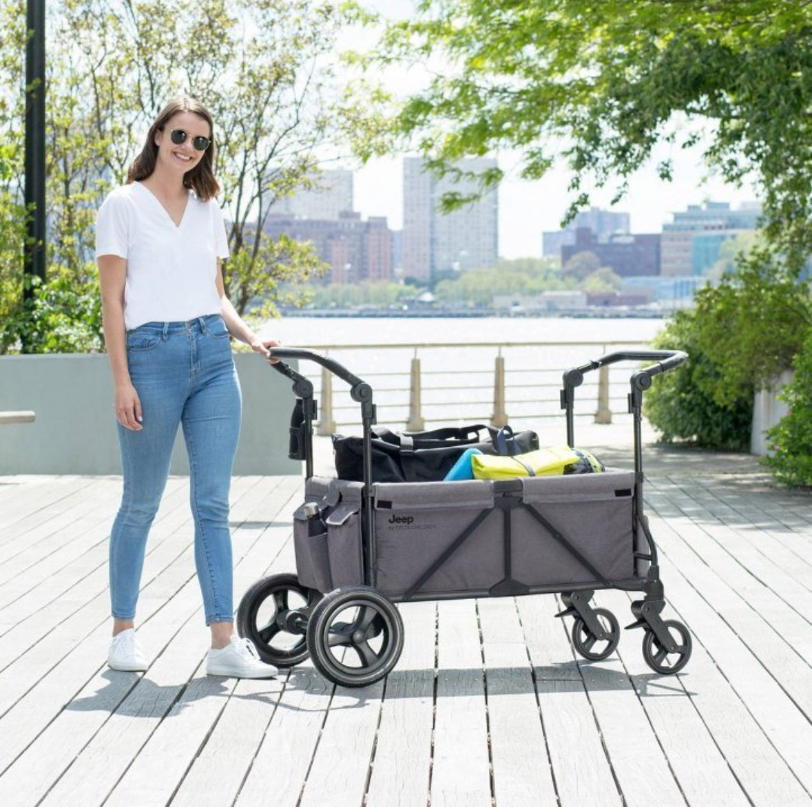 Jeep Wrangler Stroller Wagon with Included Car Seat Adapter by Delta Children - Bellso